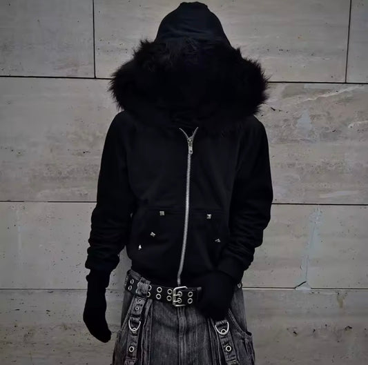 The Verge Border Fur Hood Jacket