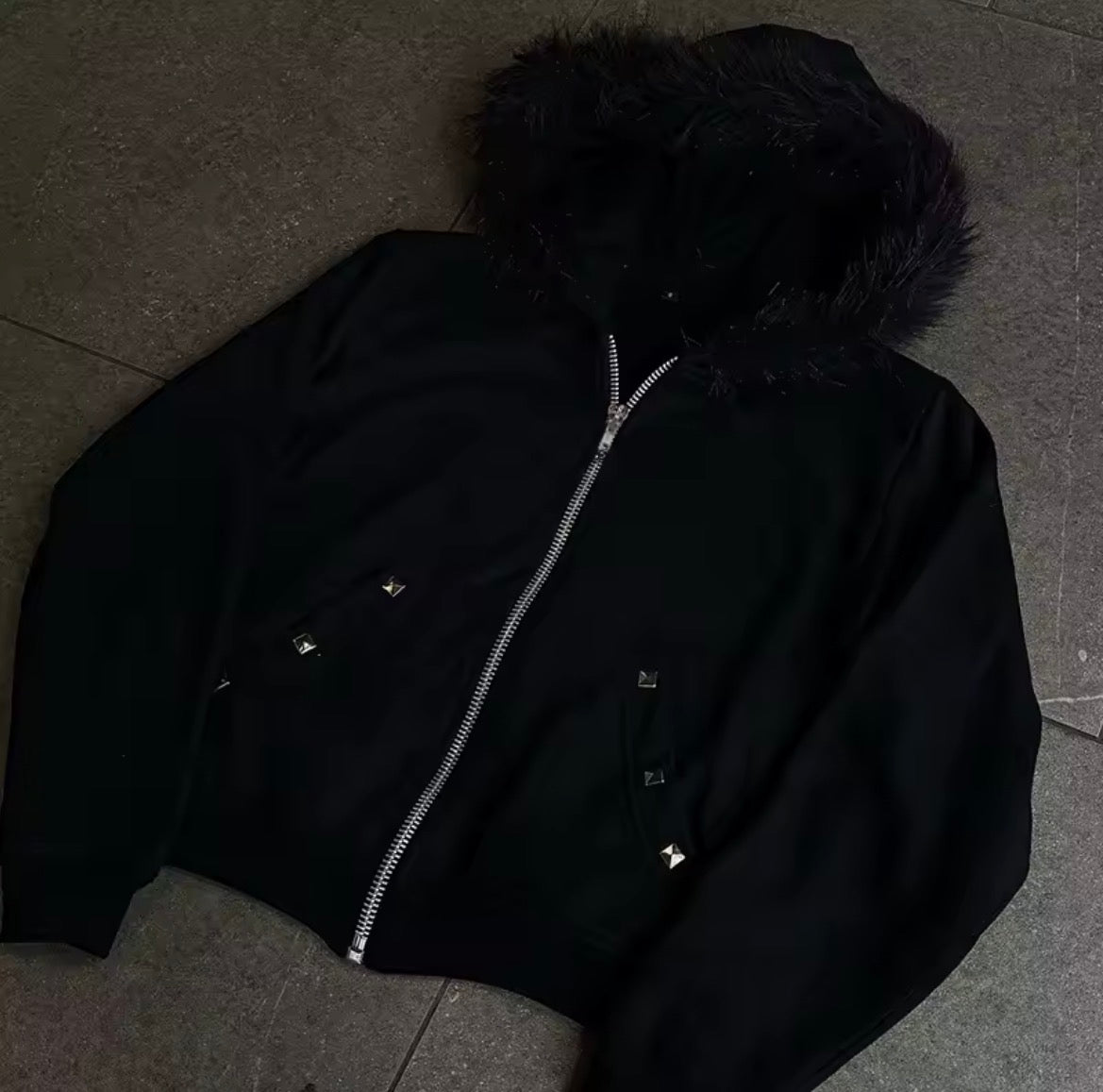 The Verge Border Fur Hood Jacket